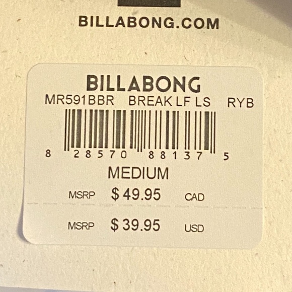 Billabong Sun Protection Medium Long Sleeved Blue - Picture 3 of 3